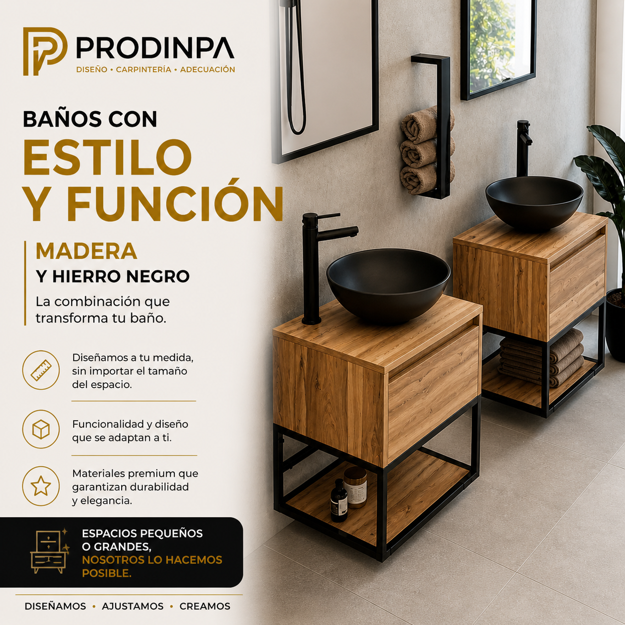 BAÑOS -Adecuamos el espacio y los detalles