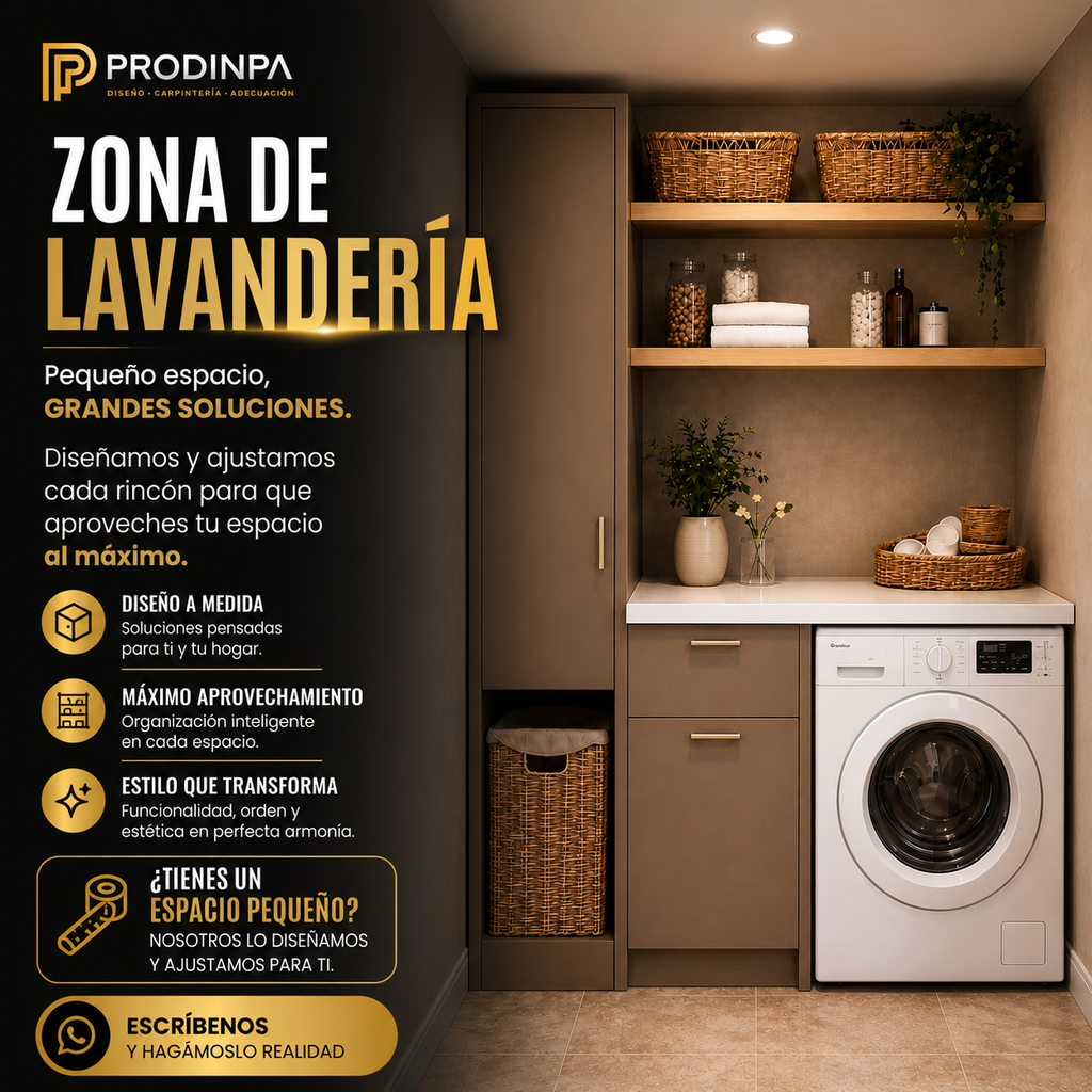 Mueble de Lavandería Premium a Medida | Organización Inteligente y Diseño
