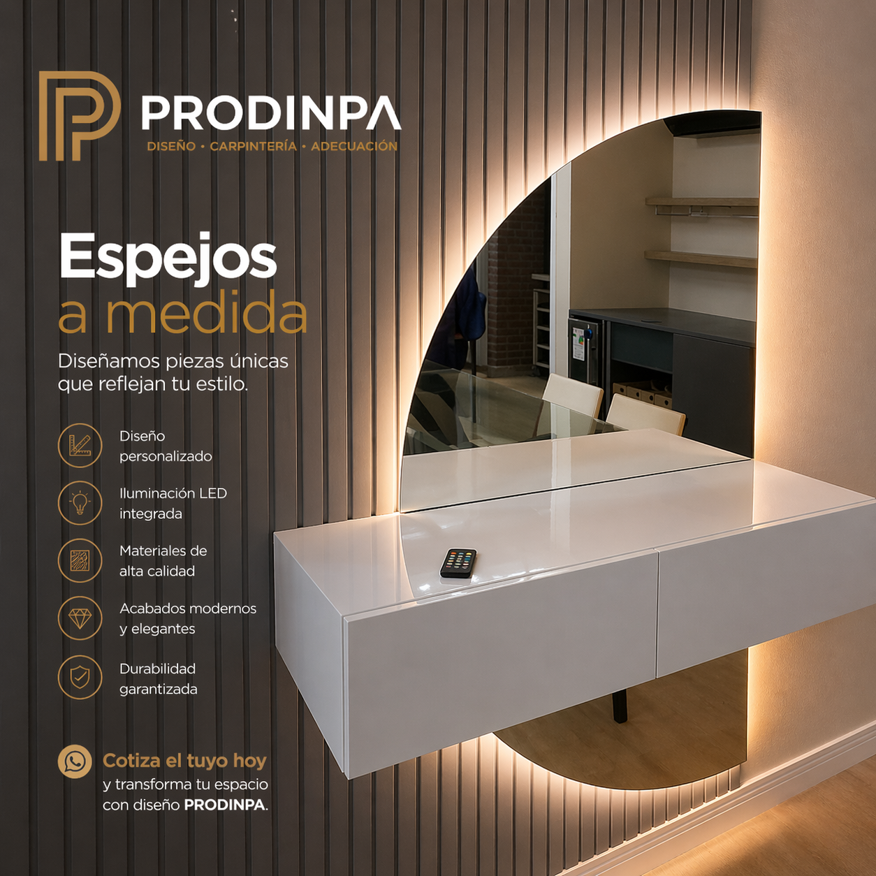 Espejos Decorativos con Diseño a Medida e Iluminación LED